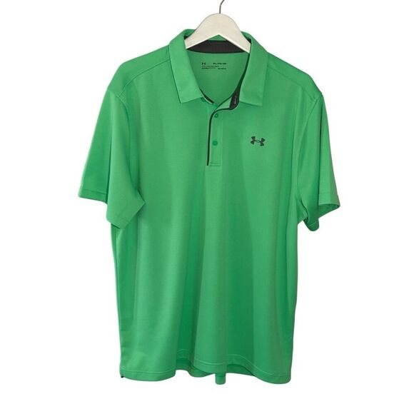 Under Armour Tech golf polo in lime green - 2XL - Picture 1 of 7